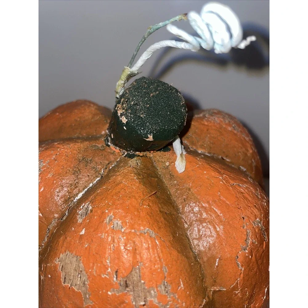 VTG Halloween‎ Coconut Pumpkin Jack-O-Lantern Handcrafted Philippines Painted E7